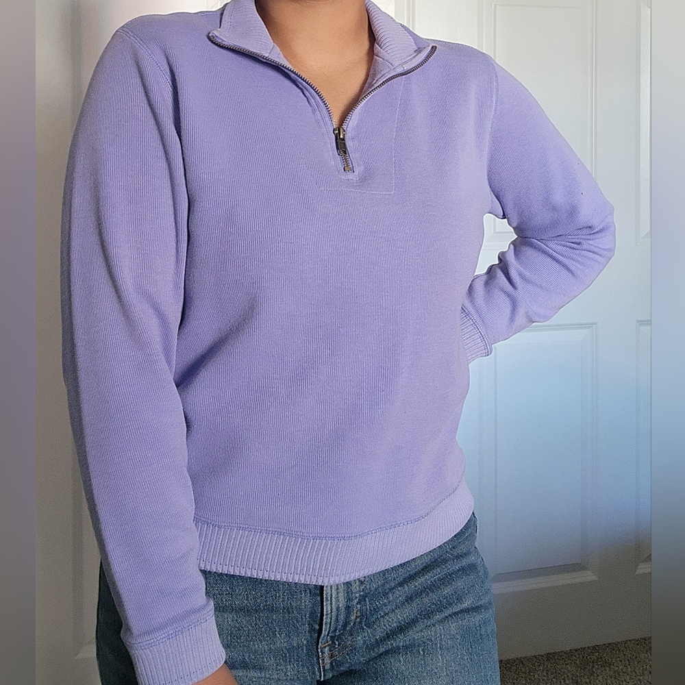 Lavender Quarter-Zip Pullover